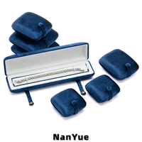 Boîte à bijoux de luxe en velours en gros, ensemble de boîtes de rangement portables pour bijoux, boîte d'emballage personnalisée avec logo pour cadeau de demande en mariage