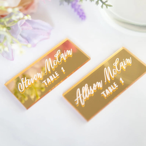 Cartes de place en acrylique transparent pour les noms des invités de mariage numéros de table escorte assiettes acryliques rectangulaires vierges pour tableau des sièges à manger - Product Image 3