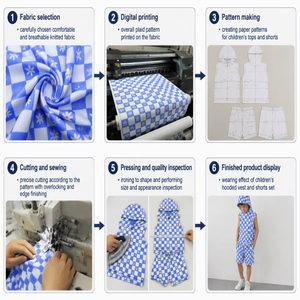 Conjunto de chaleco con capucha y pantalones cortos para bebé, con cordón en la cintura, personalizable de fábrica, venta al por mayor BD1-2 - Product Image 4