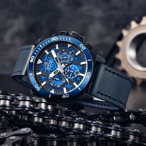Reloj de cuarzo BENYAR 5197 de alta calidad con correa de cuero para hombre, resistente al agua, multicolor, de lujo y a la moda. - Product Image 3