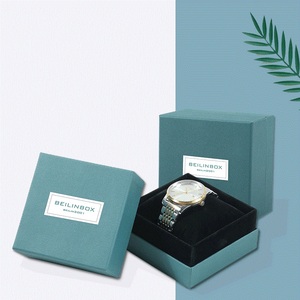 Caja de embalaje de reloj personalizada caja de regalo elegante de papel con tapa diseño de lujo almohada de esponja insertar caja de reloj y pulsera simple - Product Image 3