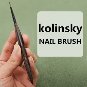 1/2Pc Sandalwood Handle Kolinsky Hair Nail Acrylic <b>Brush</b> UV Gel Carving Pen <b>Brush</b> Liquid Powder DIY Nail Drawing Nail Art Bruses - Product Image 6