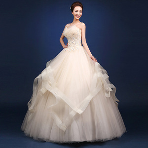 2022 dernier sans bretelles rouge Champagne <span class=keywords><strong>bleu</strong></span> vert <span class=keywords><strong>et</strong></span> <span class=keywords><strong>ivoire</strong></span> perlé fleur orné grande taille gonflé mariage soirée <span class=keywords><strong>robe</strong></span> <span class=keywords><strong>de</strong></span> soirée - Product Image 4