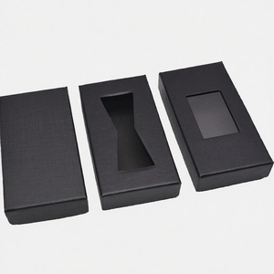 Boîtes d'emballage en carton recyclable les plus vendues avec couvercles transparents à finition brillante et doublure en éponge pour coffrets cadeaux de nœuds papillon - Product Image 2