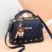 Luxus Plaid Handtasche für Damen Modische tragbare Umhängetasche mit Diamant dekoration und Reiß verschluss für Frauen