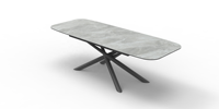 Ensemble de table à manger extensible en céramique pour le marché européen, avec pieds en métal et plateau en céramique sinterisée de 12 mm, effet marbre
