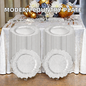 Plato de Plástico PP de 13 Pulgadas, Estilo Rústico Moderno, para Servir, Decoración de Mesa para Cenas, Bodas y Fiestas - Product Image 2