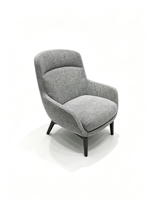 Fauteuil de détente moderne en tissu rembourré pour salon, hôtel et villa, confortable avec pieds en bois noir
