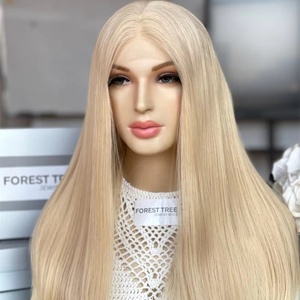 Cabello SHY 2025, superventas, cabello humano europeo 100%, Color Rubio, cutícula, cabello alineado, pelucas Kosher de capa súper ligera - Product Image 1