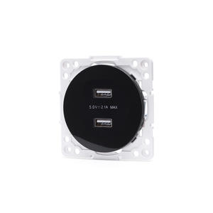 Adaptateur double prise USB, 2 ports, compatible avec les normes allemandes et françaises, couleur noire, idéal pour charger - Product Image 1