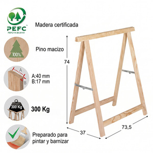 Cavalletto in Legno di Pino Massiccio 74x74cm di Altezza - Product Image 2