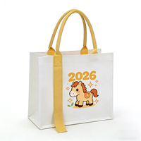 Bolsa de Lona Personalizada con Logotipo y Asas de Colores, Bolsa de Compras Promocional Reutilizable al por Mayor, Bolsa de Regalo de Lona Directo de Fábrica