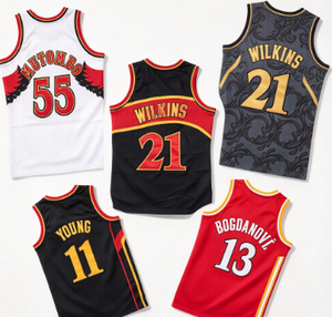 Camiseta de Baloncesto de los Atlanta Hawks # 21 Wilkins # 55 Mutombo # Colección de Uniformes Cosidos para 11 Jóvenes - Product Image 1