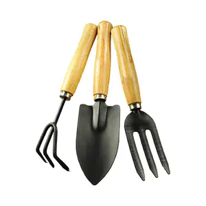 Groothandel Bloemen Plantgereedschap Potplanten, Bloem Aanplant Mini Houten Handvat Tuingereedschap Tuinbouwgereedschap 3 Stuks Sets