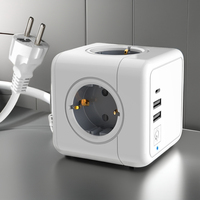 Prise de courant cubique européenne 2 USB-A 1 prise d'extension type-c prise murale moderne 16A interrupteur industriel avec dbs double indaicator lumière