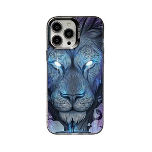 Luxe Big <span class=keywords><strong>Lion</strong></span> Impression <span class=keywords><strong>Argent</strong></span> Galvanisé Clé TPU PC Housse de Téléphone Portable pour Iphone X Xr Xs 11 12 13 14 15 16 17 Pro Max - Product Image 5