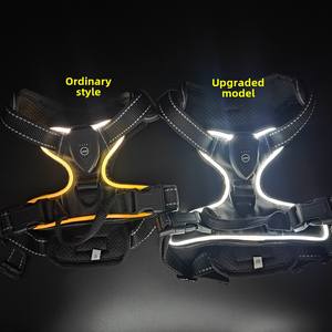 مبطن نايلون تكتيكي ليد متوهج مضيئة تسخير الحيوانات الأليفة الأساسية الكلب المشي السلامة سترة كلب الليل ثلاثة أوضاع ضوء ليد - Product Image 3