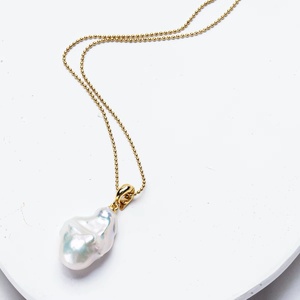 Nouveau produit, pendentif en argent sterling 925 de haute qualité, perle d'eau douce baroque de grande taille 15x20 mm, fort lustre - Product Image 1