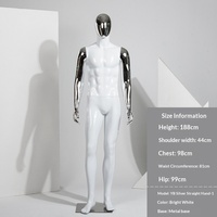 Maniquí Masculino de Cuerpo Completo Negro Mate de Alta Gama con Cabeza en Pose de Pie y Soporte de Exhibición para Tiendas de Ropa Masculina, Escaparates y Modelado Fotográfico