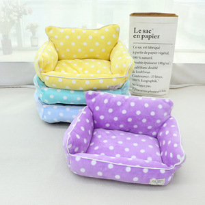 Polka Dot <b>Sofa</b> Nest <b>Pet</b> Bed Square Shape Polyester Fiber Fill Cat Dog Bed Hand Washable All Season Use - Product Image 3