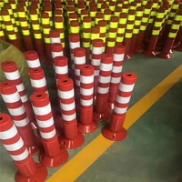 Séparateur de route flexible de haute qualité en pu, télescopique, poste d'avertissement de route, jaune, en plastique