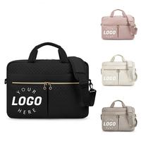 Bolsa para Portátil Personalizada Grande de 15.6 17.3 Pulgadas para Mujer, Maletín de Poliéster, Funda para Computadora para Oficina, Viajes, Negocios, Negra