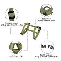 Harnais pour animaux de compagnie en gros, solide, à enfiler, avec anneau en D, boucle à dégagement rapide, durable, réglable, de luxe, pour chiens et chats, pour la promenade en extérieur