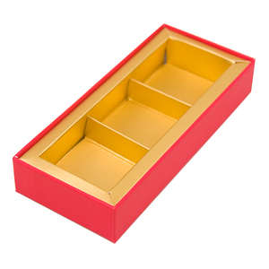 Custom Luxury Rigid Gift <b>Box</b> with Inner Tray Yellow & Red Corrugated Paper Packaging for Tea, Mooncake, or Premium Food Items - Product Image 3
