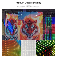 Écran LED en tissu flexible P15, maille légère 250g, haute transparence 95% pour spectacle de drones au ciel nocturne, toile de fond de scène