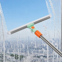 Serpillère de sol longue et droite en plastique légère avec tête rotative à 180°, essuie-glace domestique pour salle de bain, lame souple en TPR, raclette à eau