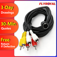 Cable de Audio y Video Coaxial de PVC de Alta Calidad Personalizado de Fábrica, S-Video Mini Din de 9 Pines Macho a 6 RCA Hembra, para Altavoces y Monitores