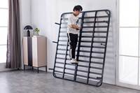 Cadre de lit pliant moderne en fer forgé, panneau de sommier incurvé antirouille, plateforme métallique pour lits doubles, queen et king size