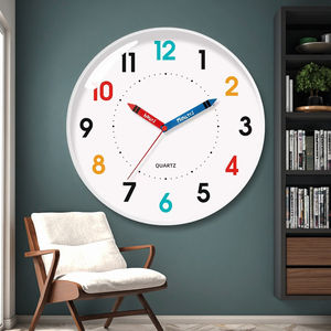 <span class=keywords><strong>Reloj</strong></span> <span class=keywords><strong>de</strong></span> Pared Analógico <span class=keywords><strong>de</strong></span> Cuarzo <span class=keywords><strong>de</strong></span> Plástico <span class=keywords><strong>de</strong></span> 12 Pulgadas, Silencioso, Educativo, Infantil, <span class=keywords><strong>de</strong></span> Colores, con Agujas, Personalizable para Niños - Product Image 5