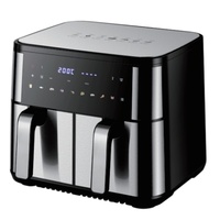 Freidora de Aire Saludable sin Aceite de 10L con Doble Cajón Grande, 2200W, Pantalla Táctil LCD 60-200 ° Freidora de Aire Digital de Doble Zona C