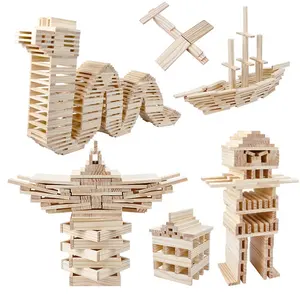 Holzbau spielzeug Educational Tinker STEM Toys für Jungen und Mädchen-300 Holzplanken stücke