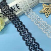 Dentelle brodée florale noire et blanche à paillettes, style luxueux et sexy, idéale pour robes de mariée et accessoires – Meilleures ventes