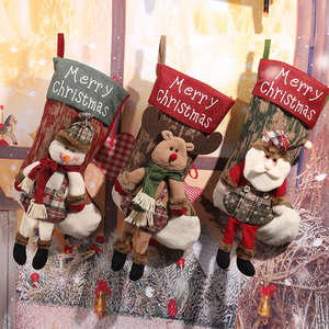 Medias de Navidad Decoración Adorno de terciopelo Venta al por mayor Calcetín de Navidad Decoraciones para fiestas - Product Image 1