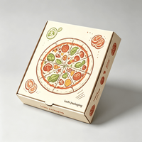 Anpassbare Quadratische Pizzabox Umweltfreundliche Recycelte Papier-Takeout-Verpackung Lebensmittelechte Wellpappe-Kraftbox Großhandel