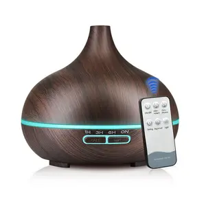 Penyebar Aroma Minyak Esensial Pelembab Udara, Pembuat Kabut Dingin Ultrasonik Elektrik Aromaterapi 500Ml dengan Remote Control