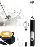 Mousseur à lait rechargeable 500W LunaFro, électrique, portable, fonctionnement à une touche, étanche, fouet détachable