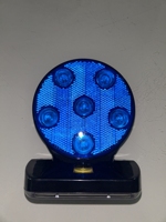 Lampe de signalisation robuste LB-7006 solaire magnétique IP66 avec 3 modes de fonctionnement, réflecteur, garde-corps et 6 LED, éclairage continu 120h