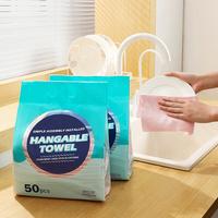 Lot de 50 lingettes microfibres réutilisables pour nettoyage humide et sec, avec bords thermosoudés, non pelucheuses, pour distributeur suspendu