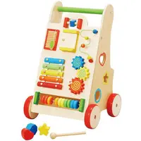 Çocuk çok fonksiyonlu ahşap yürüteç araba eğitim öğretici oyuncaklar bebekler için