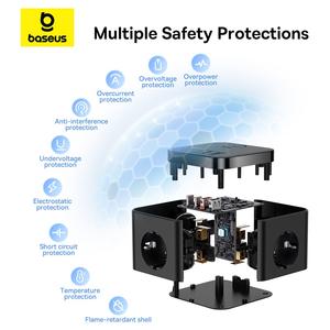สําหรับ<span class=keywords><strong>Baseus</strong></span> PowerCombo Cube Power Strip 3AC + 2U + 2C 30Wหลายพอร์ตFast-Chargingปลั๊กบอร์ดเดสก์ท็อปซ็อกเก็ต - Product Image 5