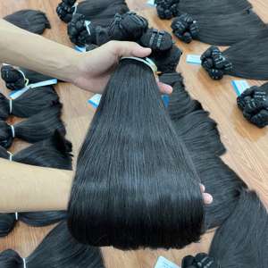 Precio Listo para enviar Cabello crudo humano vietnamita Paquete de cabello liso natural sin procesar Paquete de cabello de trama Precio al por mayor - Product Image 1