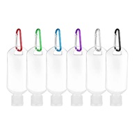 Bouteilles de voyage en plastique à presser avec porte-clés, 2 oz, flacons vides pour désinfectant pour les mains, contenants portables à presser pour liquides et articles de toilette