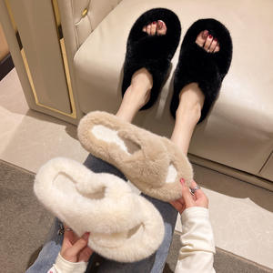 Zapatillas de Casa de invierno cálidas de moda de piel sintética esponjosa para mujer - Product Image 6