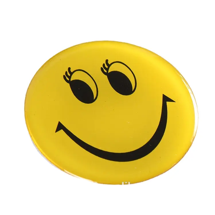 Custom Metal Smiling Face Pin Badge Round Square Badges Souvenir Gifts Suit For Promotion Gifts