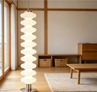 Lampe rétro en rotin naturel, décoration d'hôtel et de restaurant, lustre artistique en rotin, lampe sur pied en acrylique LED, lampes de sol pour la maison