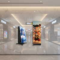 Écran d'affichage LED, écran pliable vertical, panneau d'affichage électronique intérieur, machine publicitaire verticale mobile.